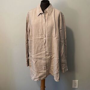 Charter Club Women’s 2X Linen Button Down Shirt